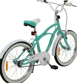 Actionbikes Kinderfahrrad Cruiser 20 Zoll, Rosa/Türkis, verstellbar, Seitenständer, V-Brake-Bremsen (Türkis)
