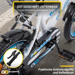 Actionbikes Kinderfahrrad Donaldo 12 Zoll, V-Brake-Bremsen, höhenverstellbar, Stützräder, Korb