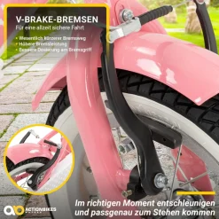Actionbikes Kinderfahrrad Starlight 12 Zoll, Rosa, Stützräder, Fahrradkorb, Klingel, Kettenschutz (Classic)
