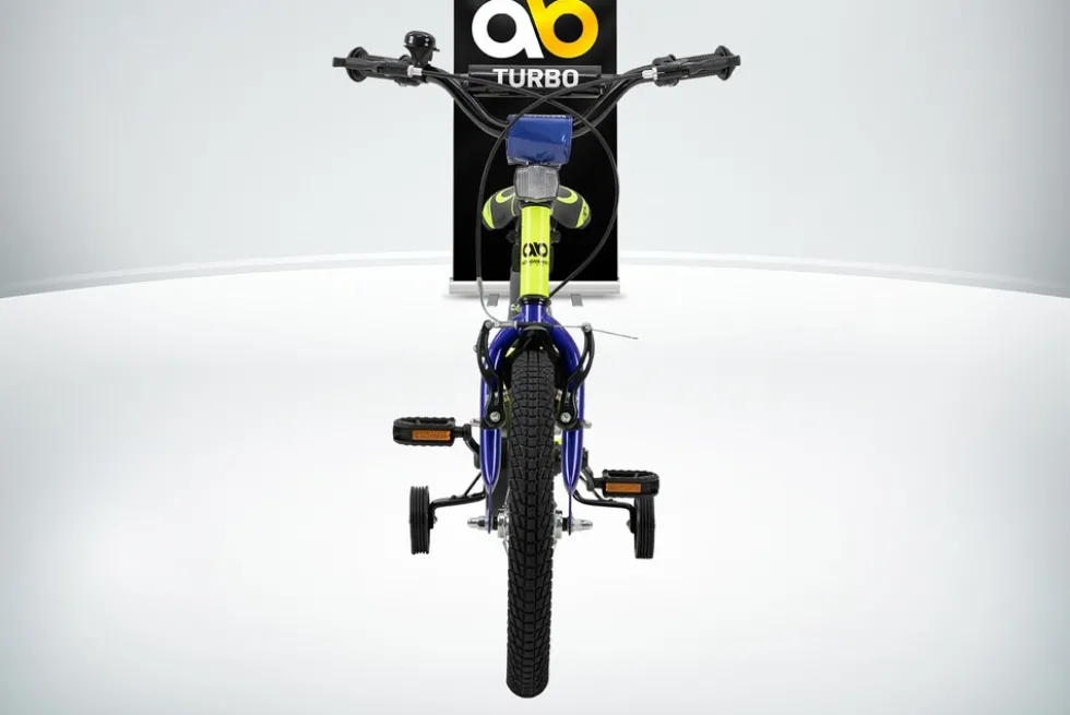 Actionbikes Kinderfahrrad Turbo 16 Zoll, Stützräder, V-Brake-Bremsen, Lenker-/Kettenschutz, Klingel