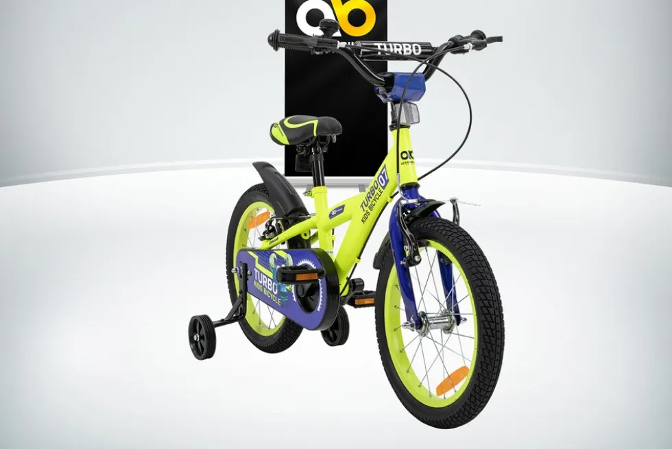 Actionbikes Kinderfahrrad Turbo 16 Zoll, Stützräder, V-Brake-Bremsen, Lenker-/Kettenschutz, Klingel