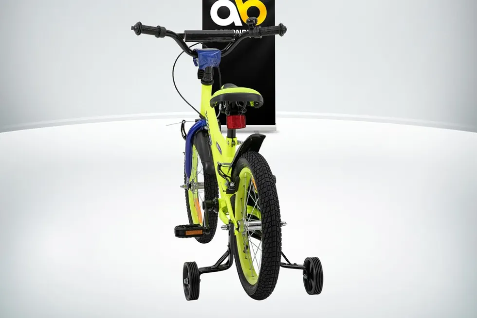 Actionbikes Kinderfahrrad Turbo 16 Zoll, Stützräder, V-Brake-Bremsen, Lenker-/Kettenschutz, Klingel