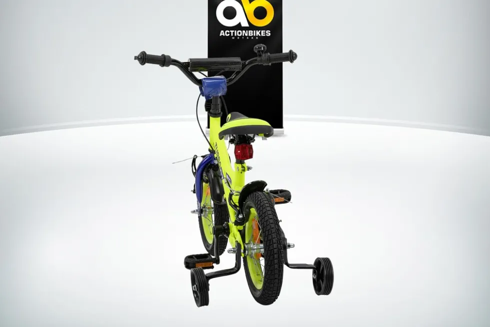 Actionbikes Kinderfahrrad Turbo 12 Zoll, Stützräder, V-Brake-Bremsen, Lenker-/Kettenschutz, Klingel