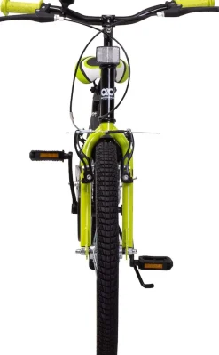Actionbikes Kinderfahrrad Wasp 20 Zoll, Fahrradständer, Schutzbleche, verstellbar, V-Brake-Bremsen (Schwarz-Grün)