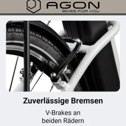 Agon Aurora 28 Zoll E-Bike 28 Zoll Citybike bis 130 km Damen Herren 150 - 175 cm Pedelec Elektrofahrrad 3 Gang und Beleuchtung StVZO