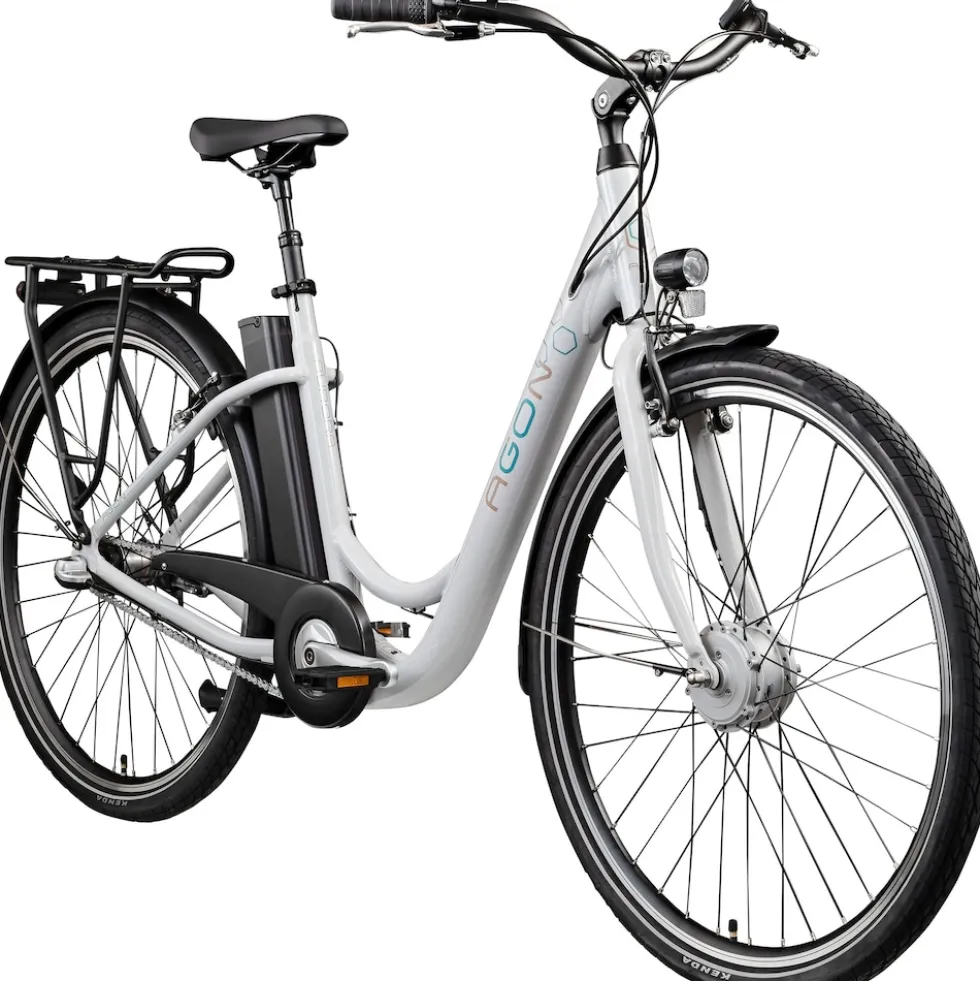 Agon Aurora 28 Zoll E-Bike 28 Zoll Citybike bis 130 km Damen Herren 150 - 175 cm Pedelec Elektrofahrrad 3 Gang und Beleuchtung StVZO
