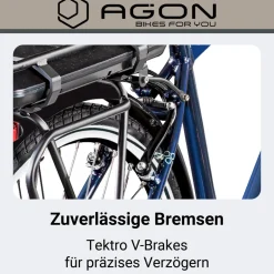 Agon Avesa E Bike Trekkingrad Herren ab 155 cm mit Nabenmotor Pedelec Trekking Fahrrad mit 21 Gang und Beleuchtung StVZO