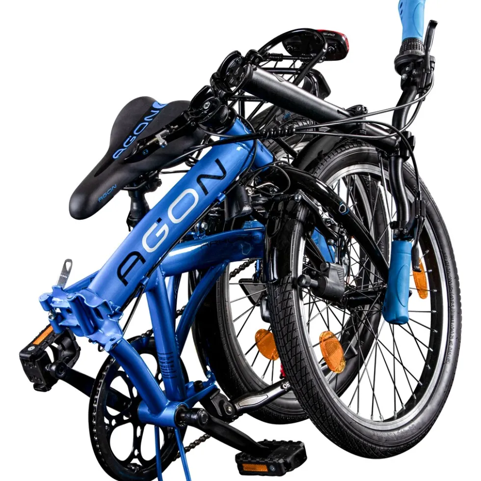 Agon Parklane Klapprad 150 - 185 cm Klappfahrrad mit 6 Gängen Fahrrad Faltrad mit Beleuchtung StVZO und Fahrradständer
