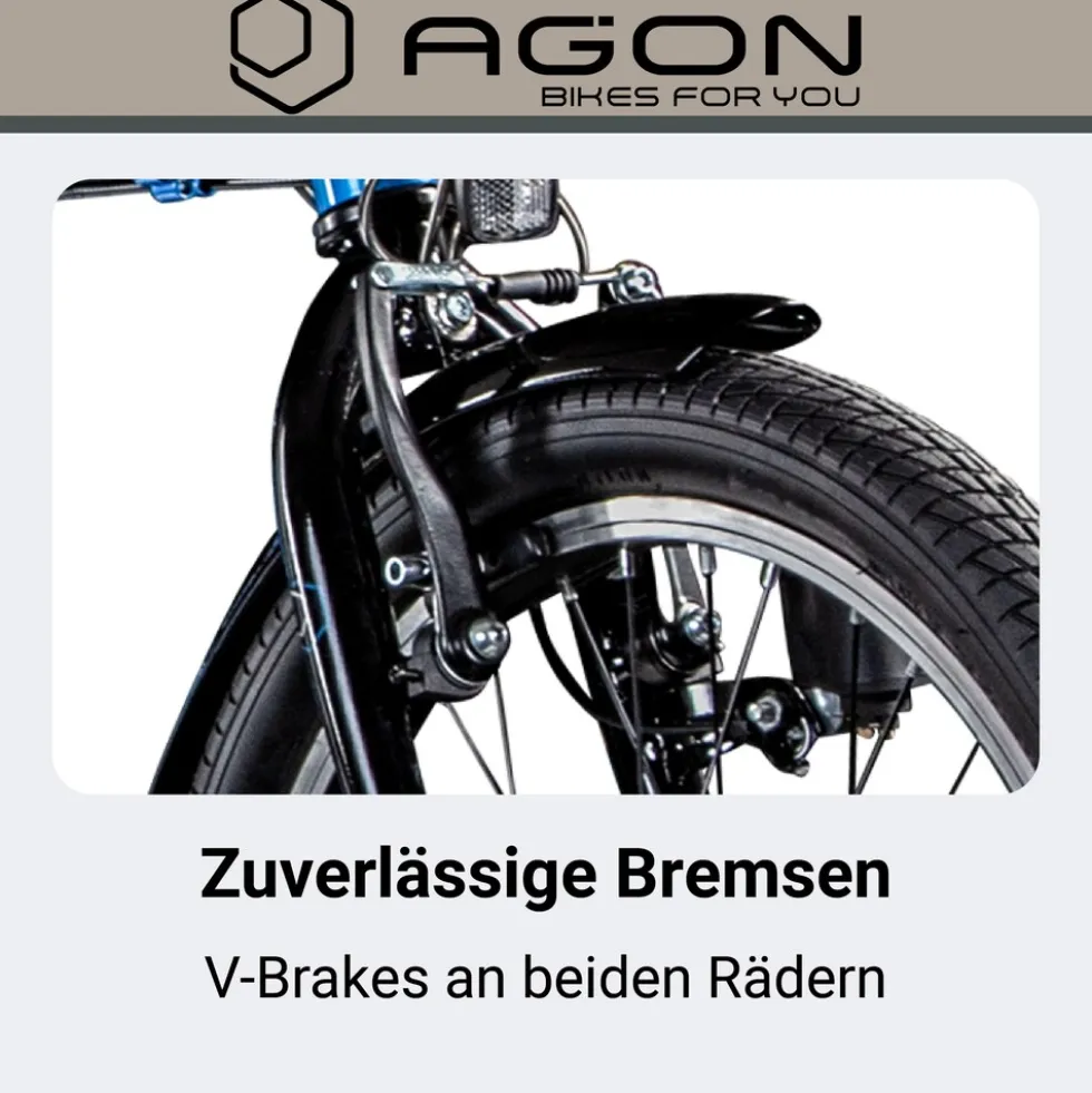 Agon Parklane Klapprad 150 - 185 cm Klappfahrrad mit 6 Gängen Fahrrad Faltrad mit Beleuchtung StVZO und Fahrradständer