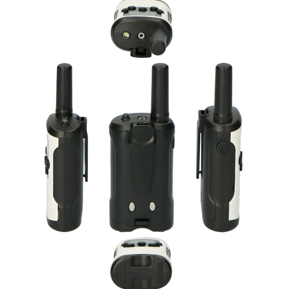 Alecto FR-175 - Set von zwei Funkgeräten - Reichweite von bis zu 7 Kilometern, weiß/schwarz