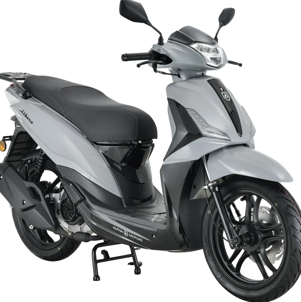 Alpha Motors Motorroller Libero 125 ccm 90 km/h EURO 5+ 16-Zoll grau-schwarz