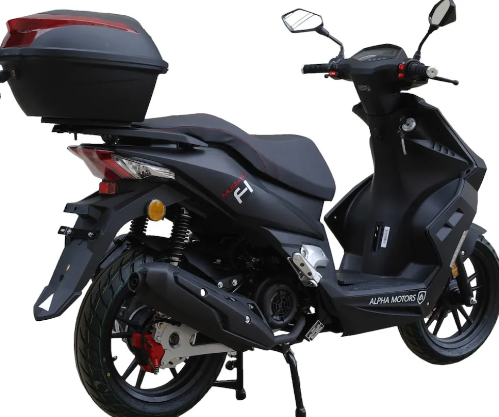 Alpha Motors Motorroller Mustang FI 125 ccm 85 kmh EURO 5+ mattschwarz inkl. Topcase