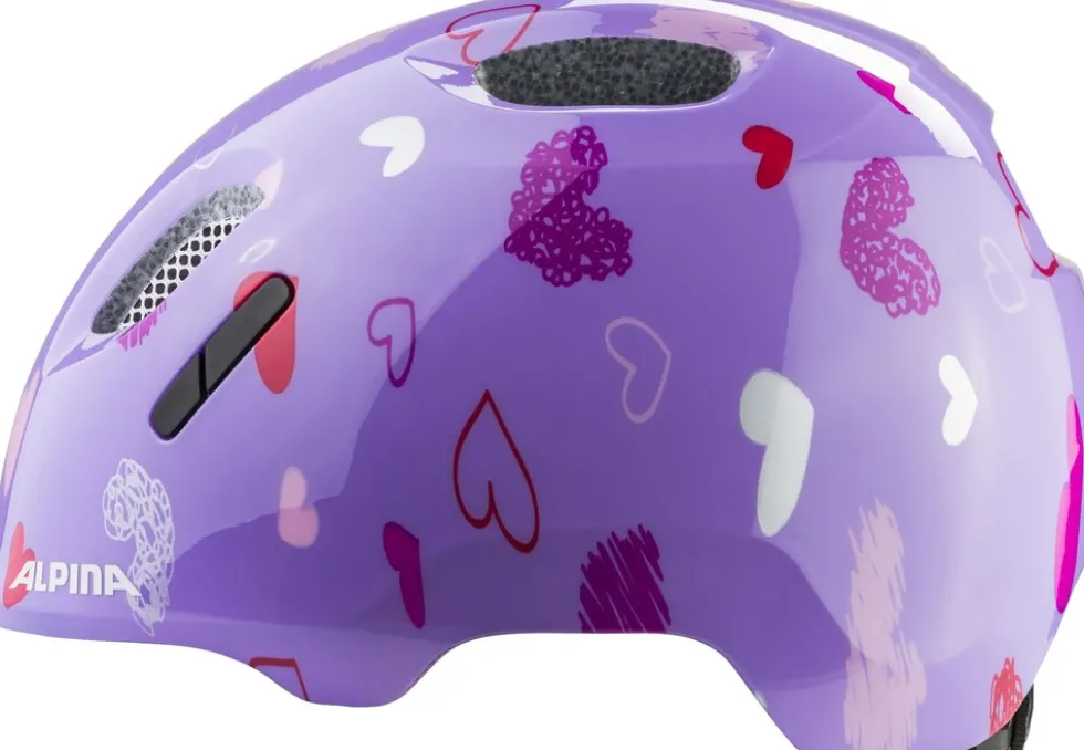 Alpina Kinder-Helm Ximo 2, purple hearts