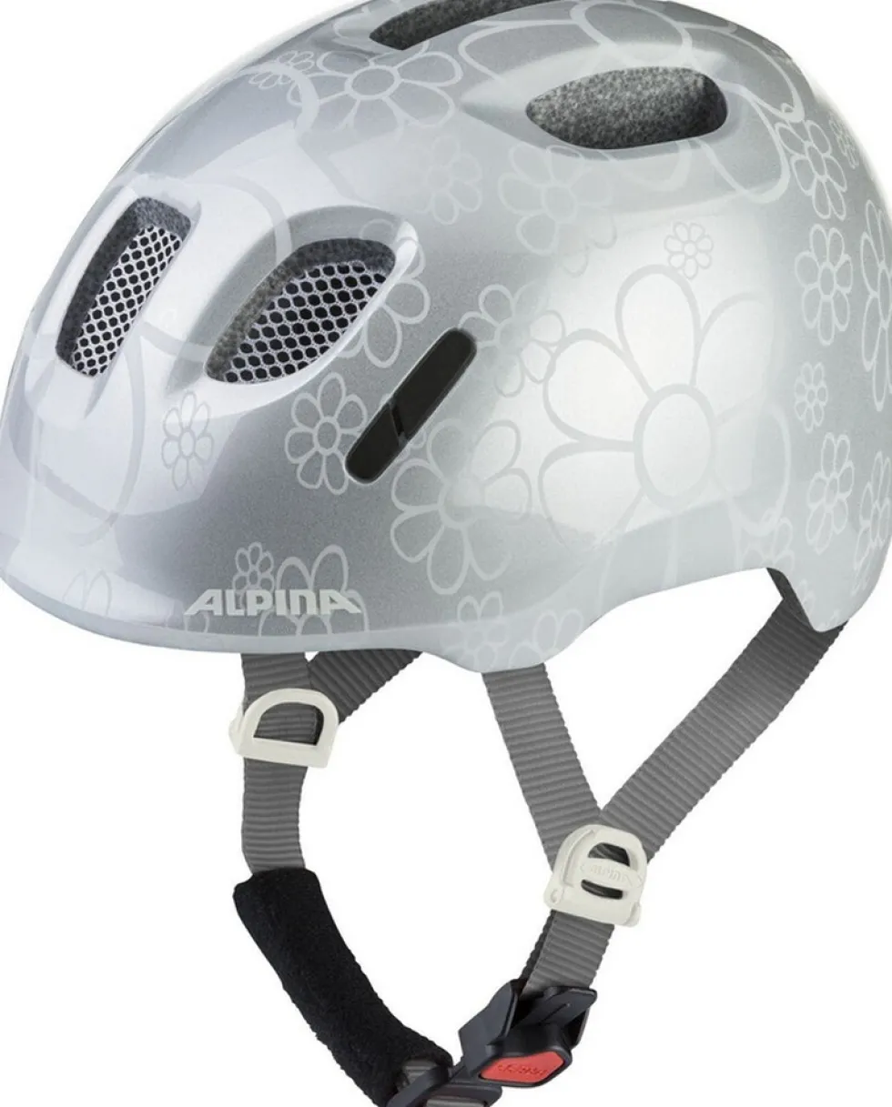 Alpina Kinder-Helm Ximo 2, silver flower gloss