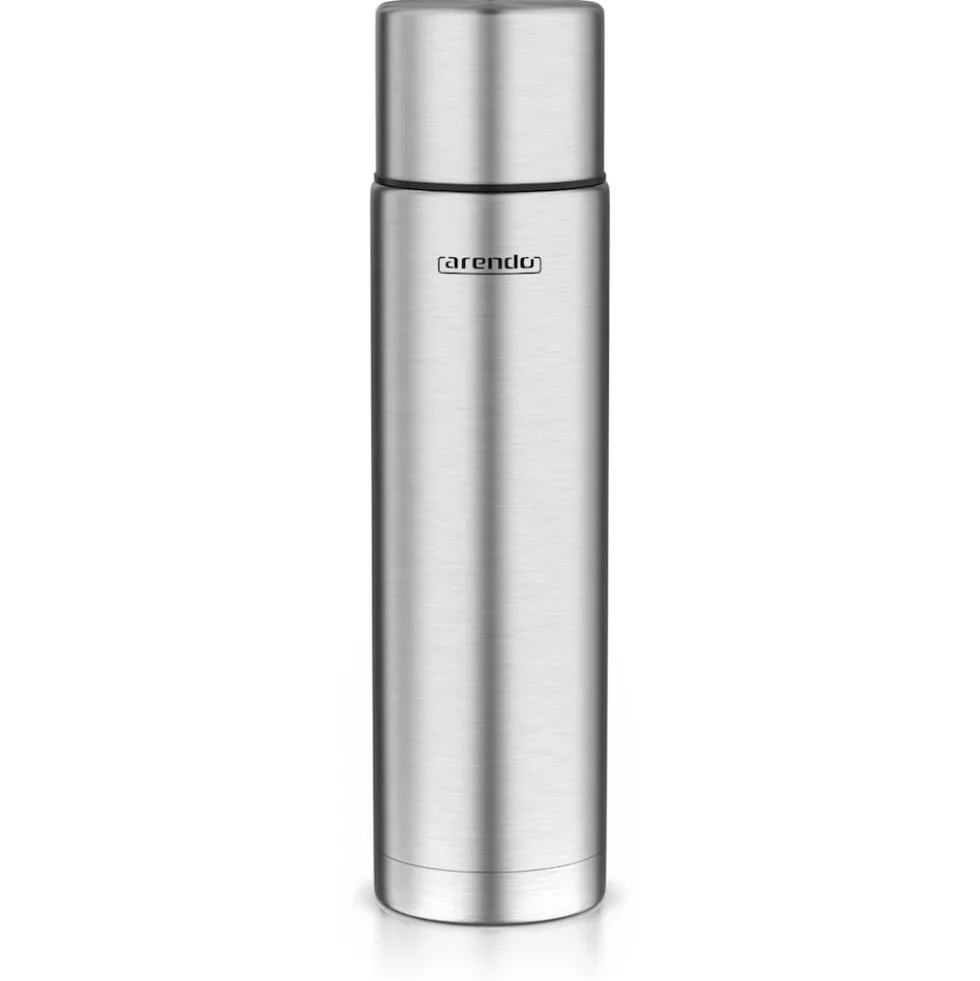 Arendo Isolierflasche 1 L, Edelstahl Thermoflasche, BPA-frei, geschmacksneutral, für unterwegs, hält kalt & warm