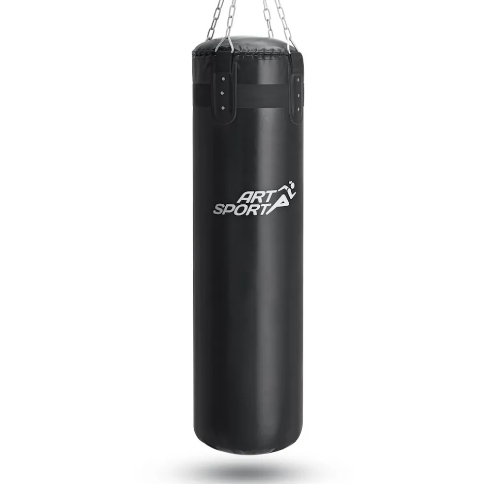 ArtSport Boxsack 30kg gefüllt, Box Set mit Stahlkette & Karabinerhaken für Erwachsene Schwarz