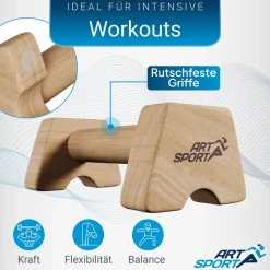 ArtSport Liegestützgriffe aus Holz M - Calisthenics, Parallettes, Liegestütz Barren, Indoor, Outdoor