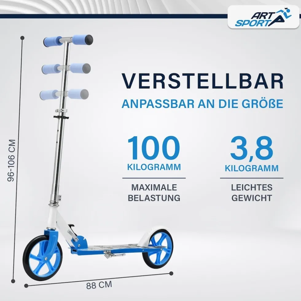 ArtSport Scooter Cityroller Graffity Big Wheel 205mm Räder klappbar höhenverstellbar - ab 3 Jahre