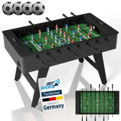 Artsport Tischkicker ProKick - MDF-Kickertisch mit Torzähler & Anti-Rutsch-Griffen – Schwarz