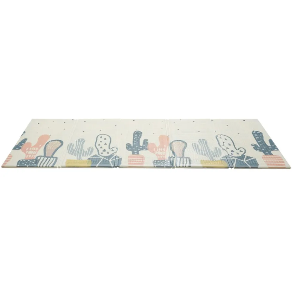Baby Vivo Spielmatte / Spielteppich für Kinder doppelseitig mit Straße 200 x 180 cm - Kaktus