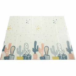 Baby Vivo Spielmatte / Spielteppich für Kinder doppelseitig mit Straße 200 x 180 cm - Kaktus