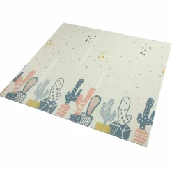 Baby Vivo Spielmatte / Spielteppich für Kinder doppelseitig mit Straße 200 x 180 cm - Kaktus