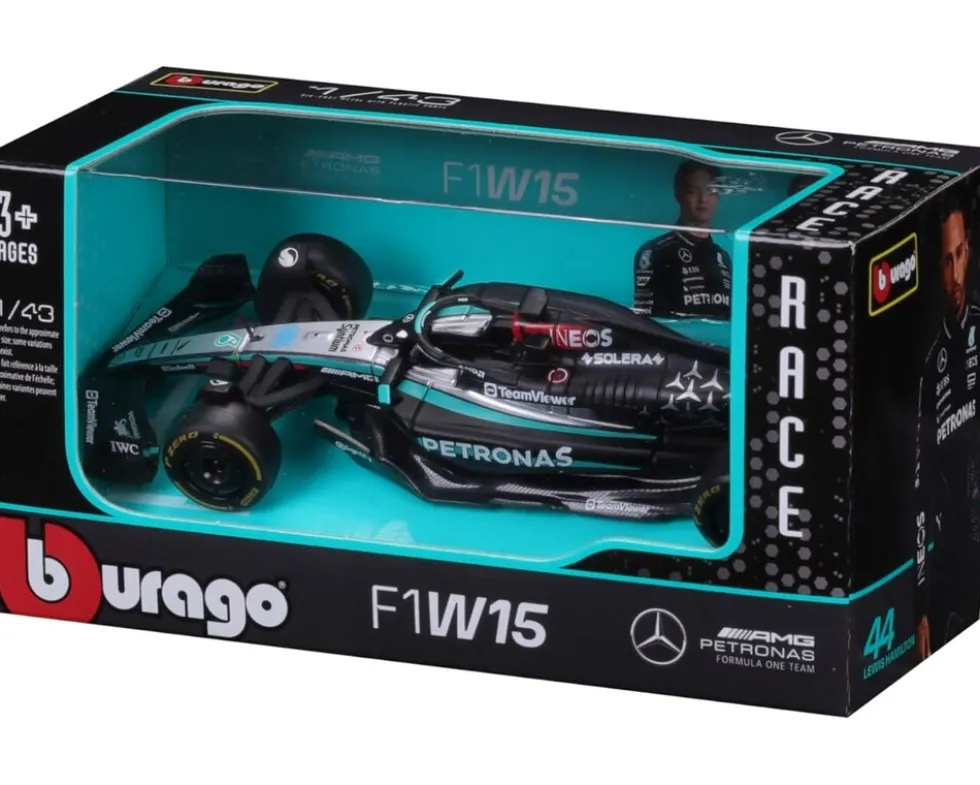 Bburago 18-38208R - Modellauto - F1 MB AMG W15E GB GP #63 Russell (Maßstab 1:43)