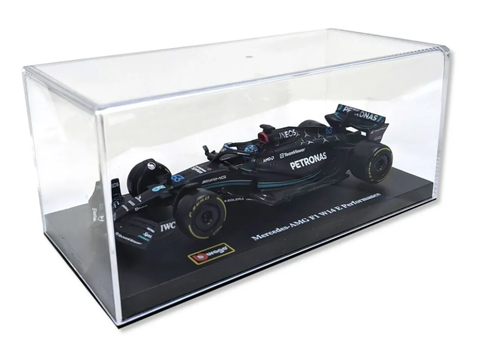 Bburago 18-38081R - Modellauto - F1 Mercedes AMG W14 '23 #63 Russel (mit Helm, Maßstab 1:43)