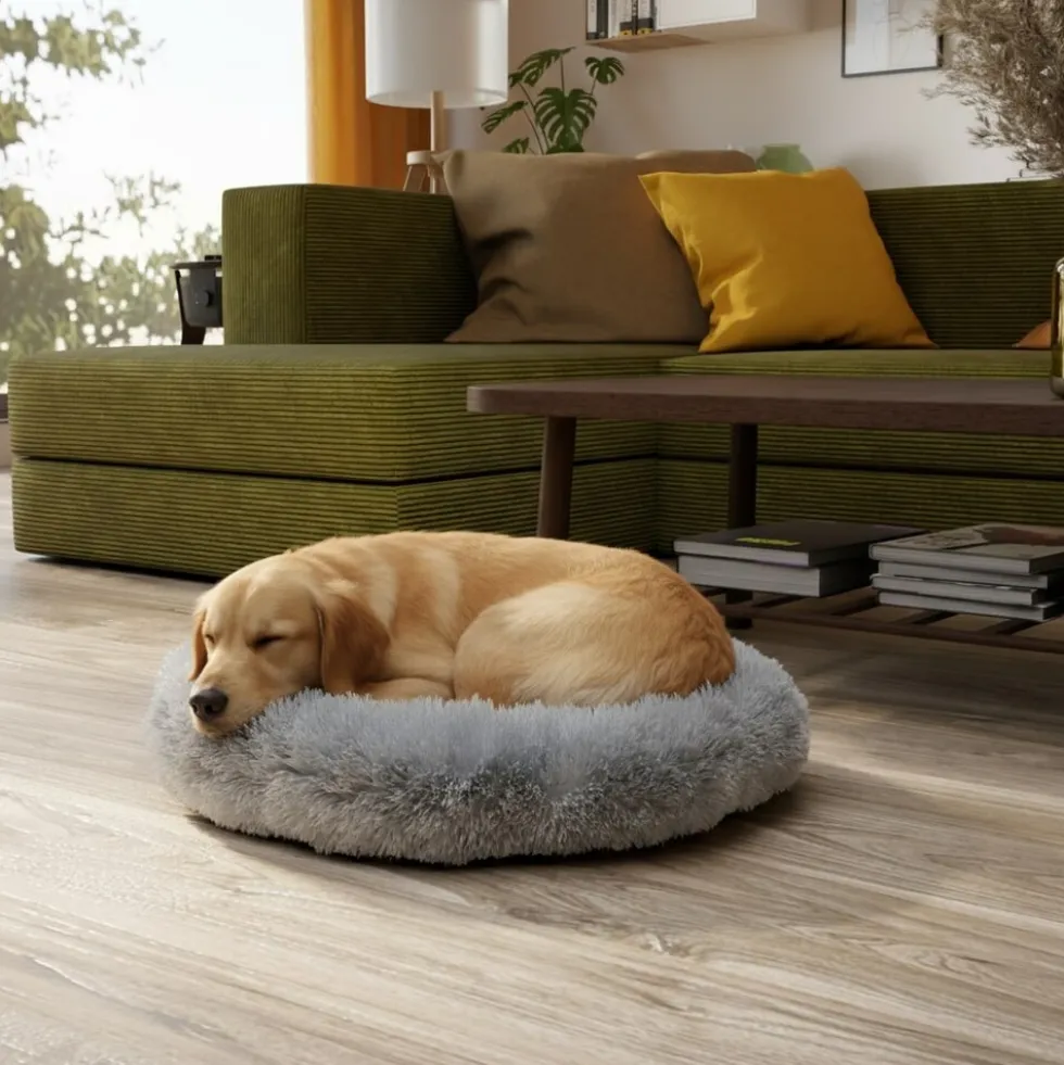 BENNO® Hundebett BALU Donut 60x60x16 cm, waschbar, rutschfest, Polyester, Polypropylen-Füllung, inkl. Kauknochen