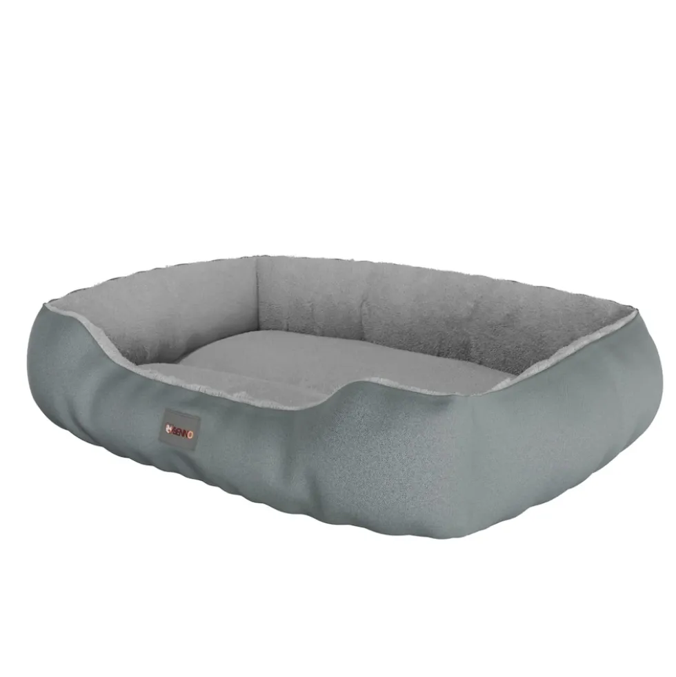 BENNO® Hundebett SAMMY 65x50x16 cm, quadratisch, Polyester, rutschfest, inkl. Kauknochen