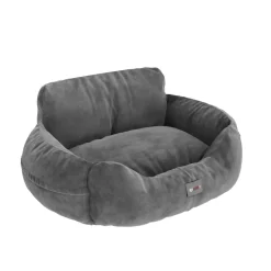 BENNO® Hundesitz BUDDY Autositz für Hunde 55x45x30 cm anthrazit – stabiler Autokorb mit rutschfestem Boden, weicher Polsterung, Gurten & waschbarem Kissen