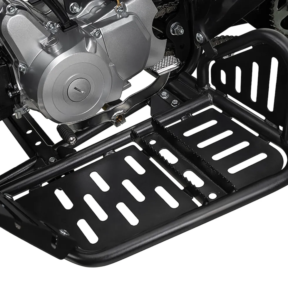 Benzin-Jugend-Quad S-10, 125ccm, ATV, Gepäckträger, Not-Aus-Leine, Halbautomatik, Scheibenbremse (Metallic/Rot)