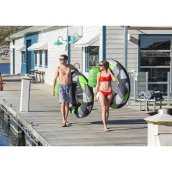 Bestway 43280 Schwimmring Rugged Rider I Ø135cm mit Lehne Getränkehalter Mesh