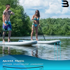 Bluemarina SUP Board Moana, aufblasbar mit Doppelkolben-Pumpe, Paddel, Rucksack, 5J Garantie (Classic 2.0, 325x86x15cm / 10'8