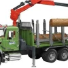Bruder bruder 02824 MACK Granite Holztransport-LKW, Ladekran, Greifer + 3 Baumstämme