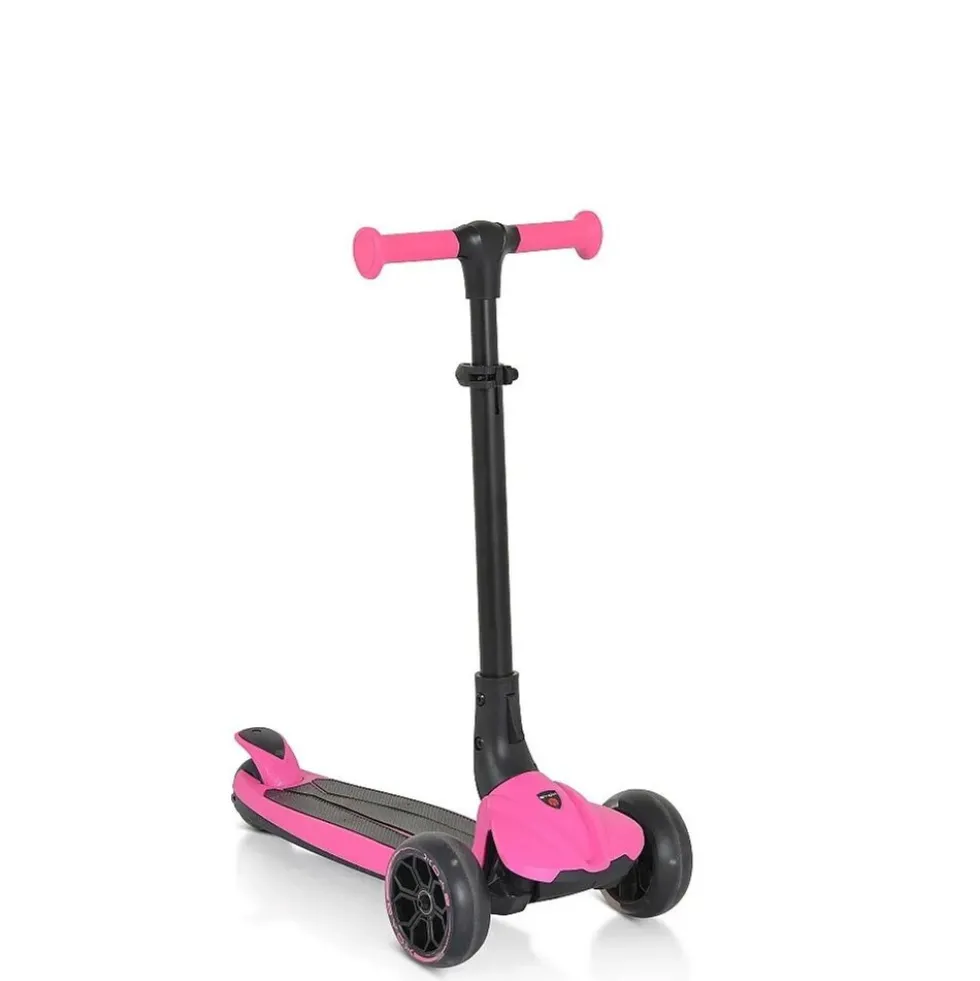 Byox Kinderroller Bolt 3 Räder, höhenverstellbar, klappbar, PU-Räder, ABEC-9 rosa