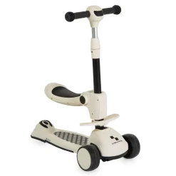 Byox Kinderroller Checkmate 2 in 1 Laufrad, Sound, Licht, Lenkerhöhe verstellbar weiß
