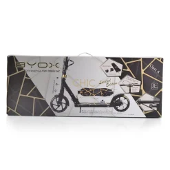 Byox Kinderroller Chic PU-Räder, LED-Licht, ABEC-7 Lager, Seitenständer, faltbar weiß
