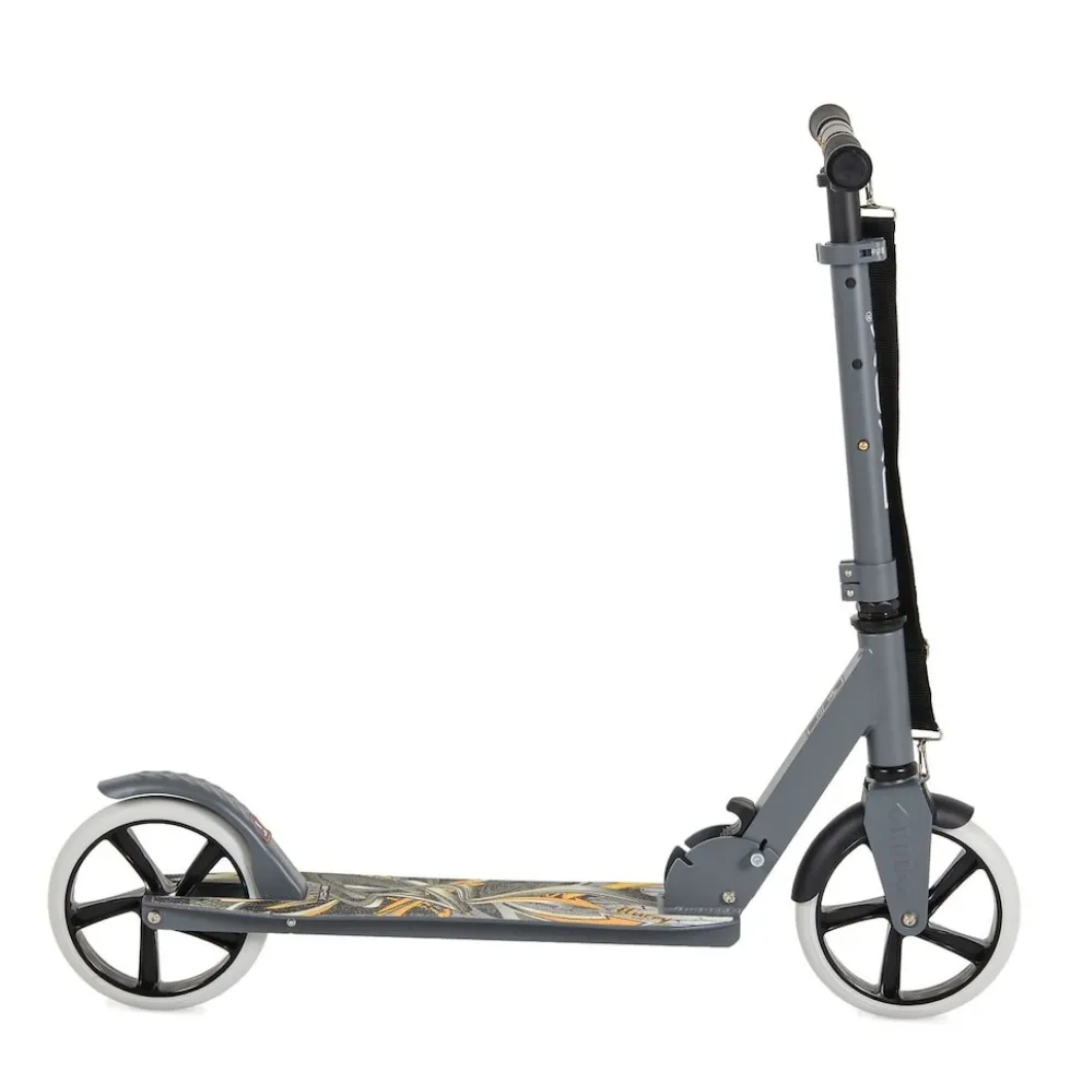Byox Kinderroller Flurry klappbar, Seitenständer, höhenverstellbar, PU-Räder grau