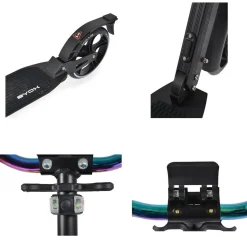Byox Kinderroller Quick klappbar, Handbremse, Seitenständer, LED-Scheinwerfer schwarz