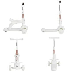 Byox Kinderroller Velvet Royal 2 in 1 Laufrad Musik- und Lichteffekte Fußstütze weiß