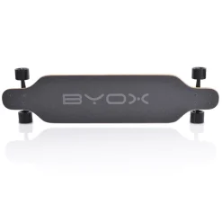 Byox Kinder Skateboard Longboard 41 Zoll, PU Rollen, ABEC-11, Gurt, bis 100 kg schwarz
