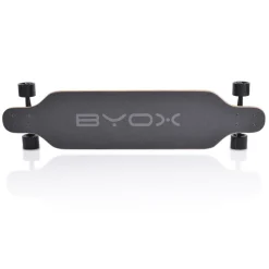 Byox Kinder Skateboard Longboard 41 Zoll, PU Rollen, ABEC-11, Gurt, bis 100 kg schwarz
