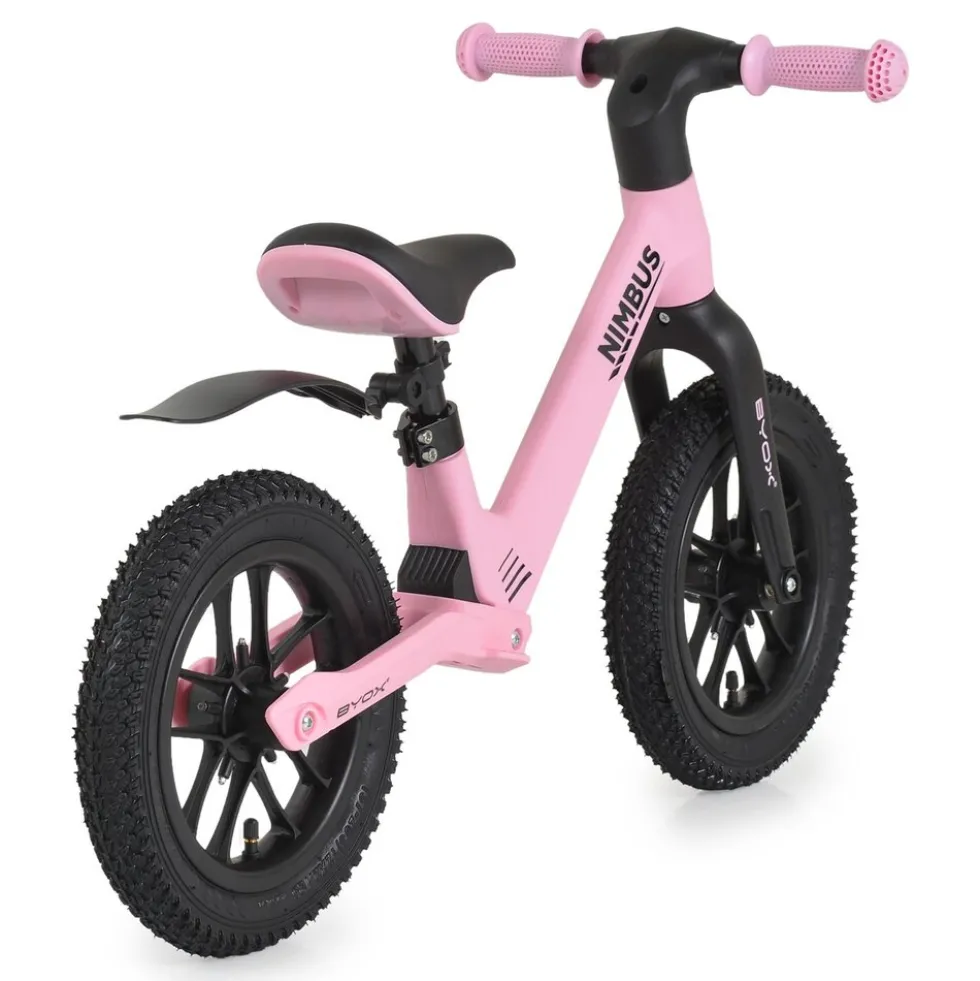 Byox Laufrad Nimbus 12 Zoll Luftreifen Sitz verstellbar Leuchträder Schutzblech rosa