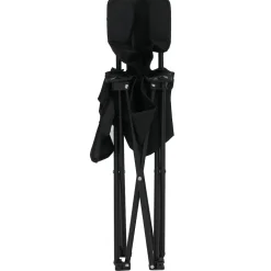 Campingset MCW-Q39, Tisch 4x Stuhl Klappstuhl Anglerstuhl faltbar, Metall Stoff ~ schwarz