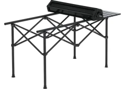 Campingset MCW-Q39, Tisch 4x Stuhl Klappstuhl Anglerstuhl faltbar, Metall Stoff ~ schwarz