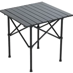 Campingset MCW-Q39, Tisch 2x Stuhl Klappstuhl Anglerstuhl faltbar, Metall Stoff ~ schwarz