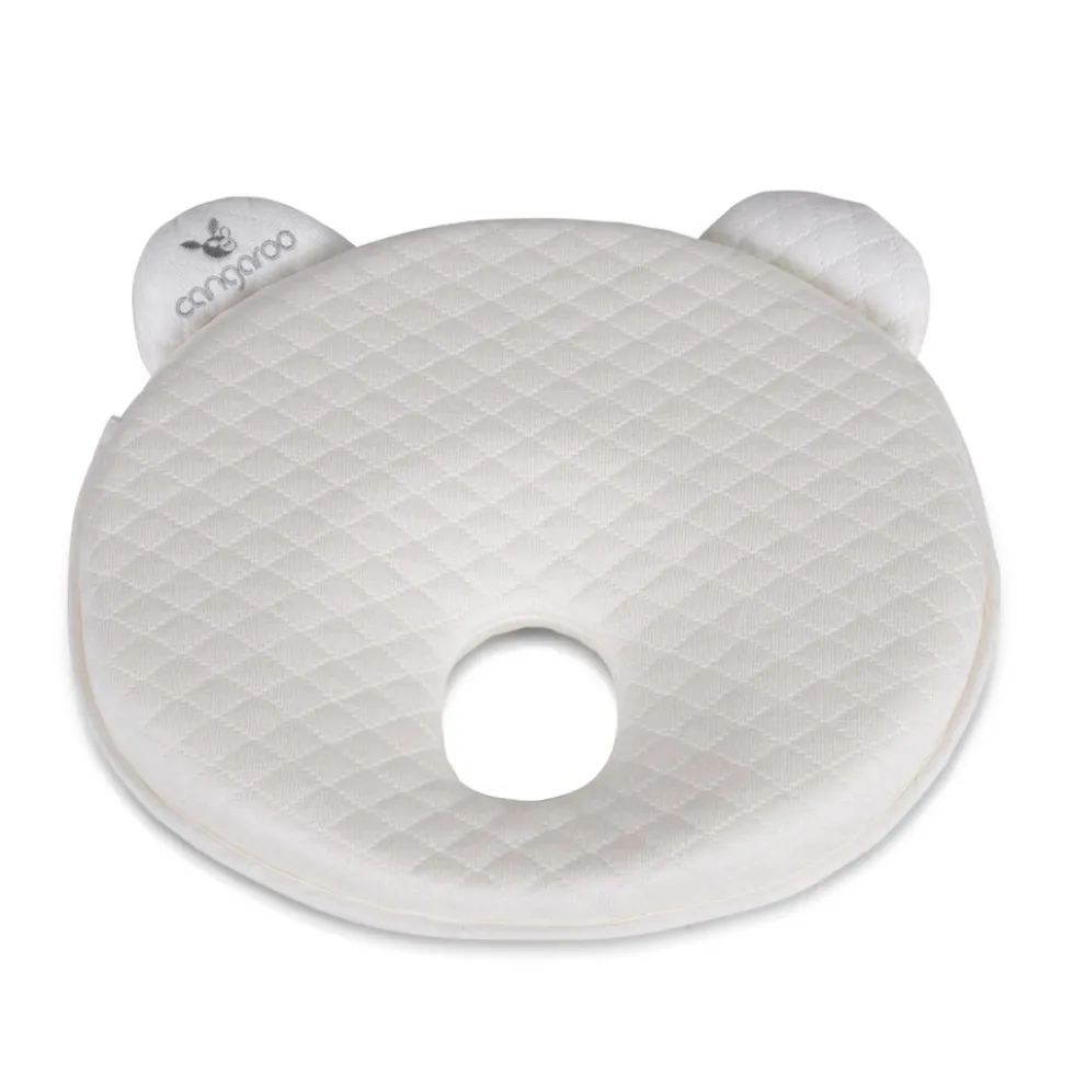 Cangaroo Babykissen Pooh ergonomisch 27 x 24 x 3 cm, Memory-Schaum, ab Geburt weiß