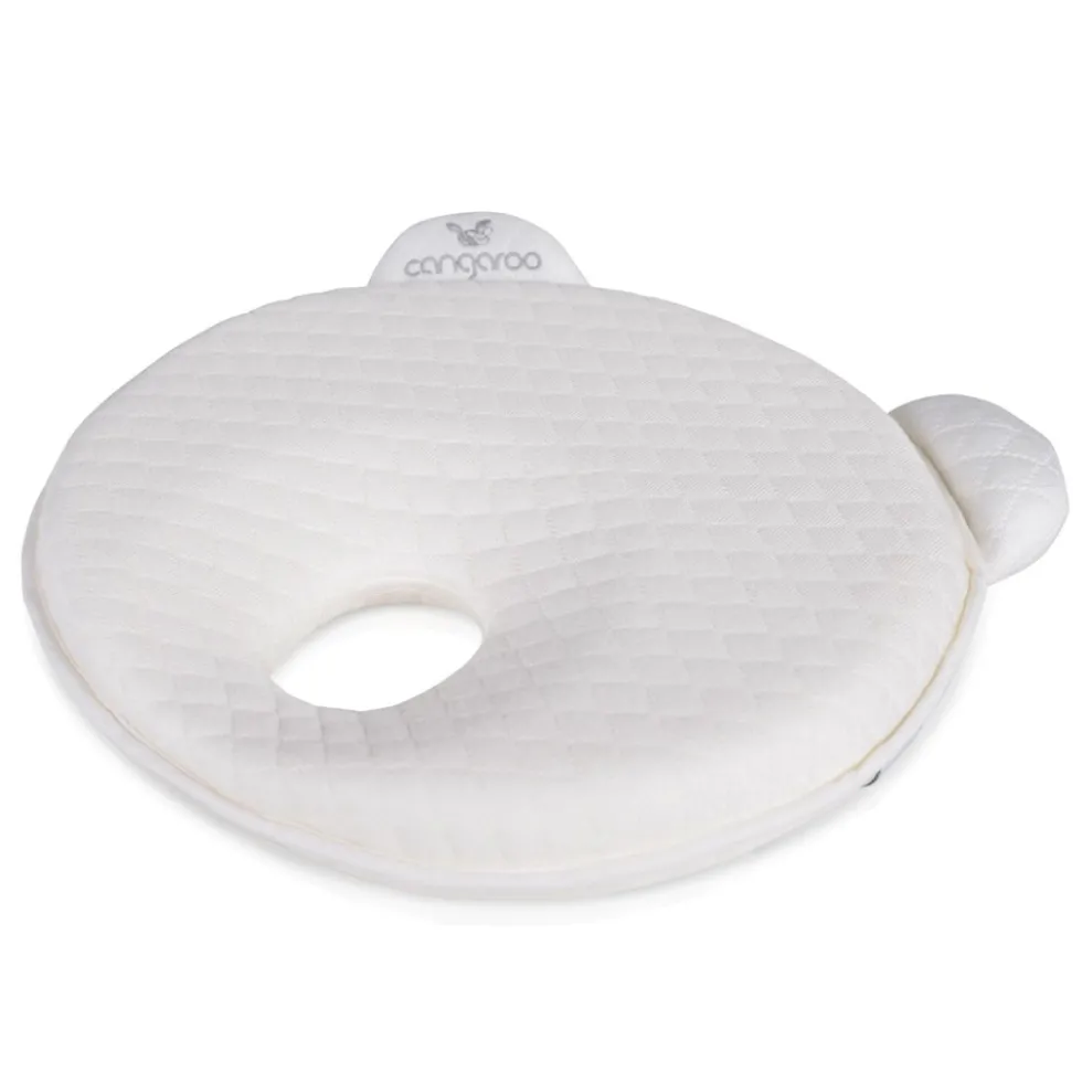 Cangaroo Babykissen Pooh ergonomisch 27 x 24 x 3 cm, Memory-Schaum, ab Geburt weiß