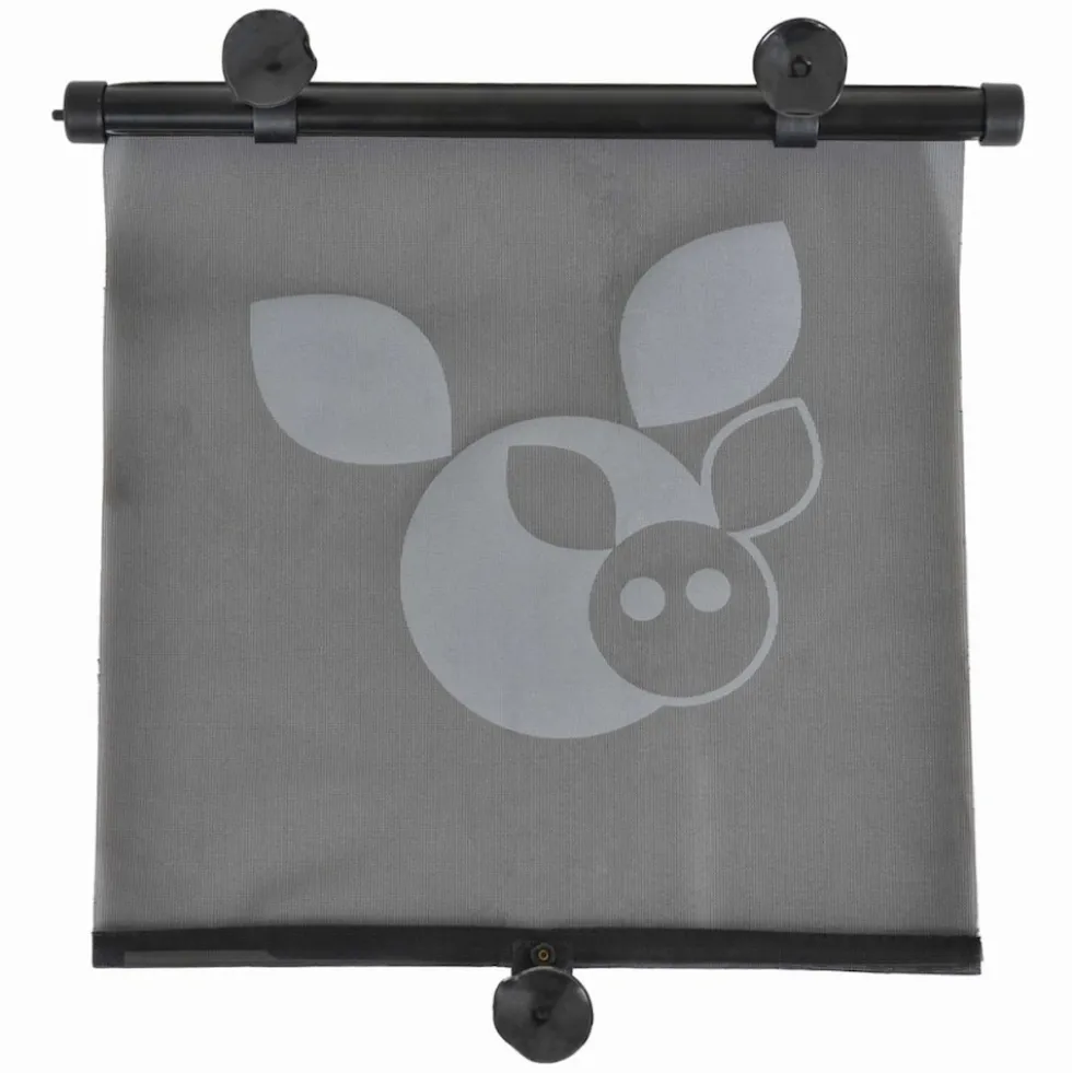 Cangaroo Kinder Autofenster-Sonnenrollo 40,5 x 45 cm drei Saugknöpfe, mit Motiv schwarz